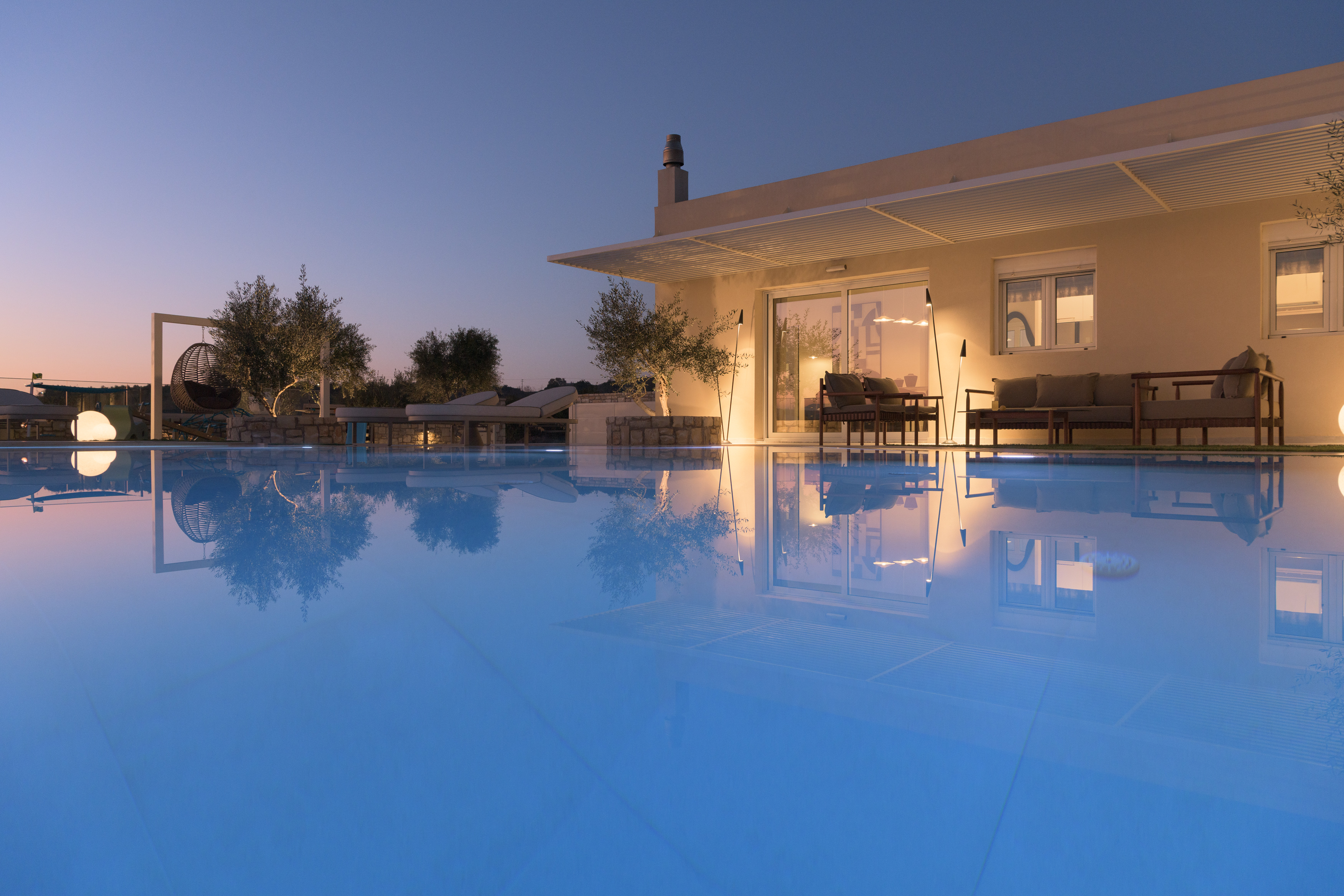 Bask in the Mediterranean sun by the private 60m² heated pool.