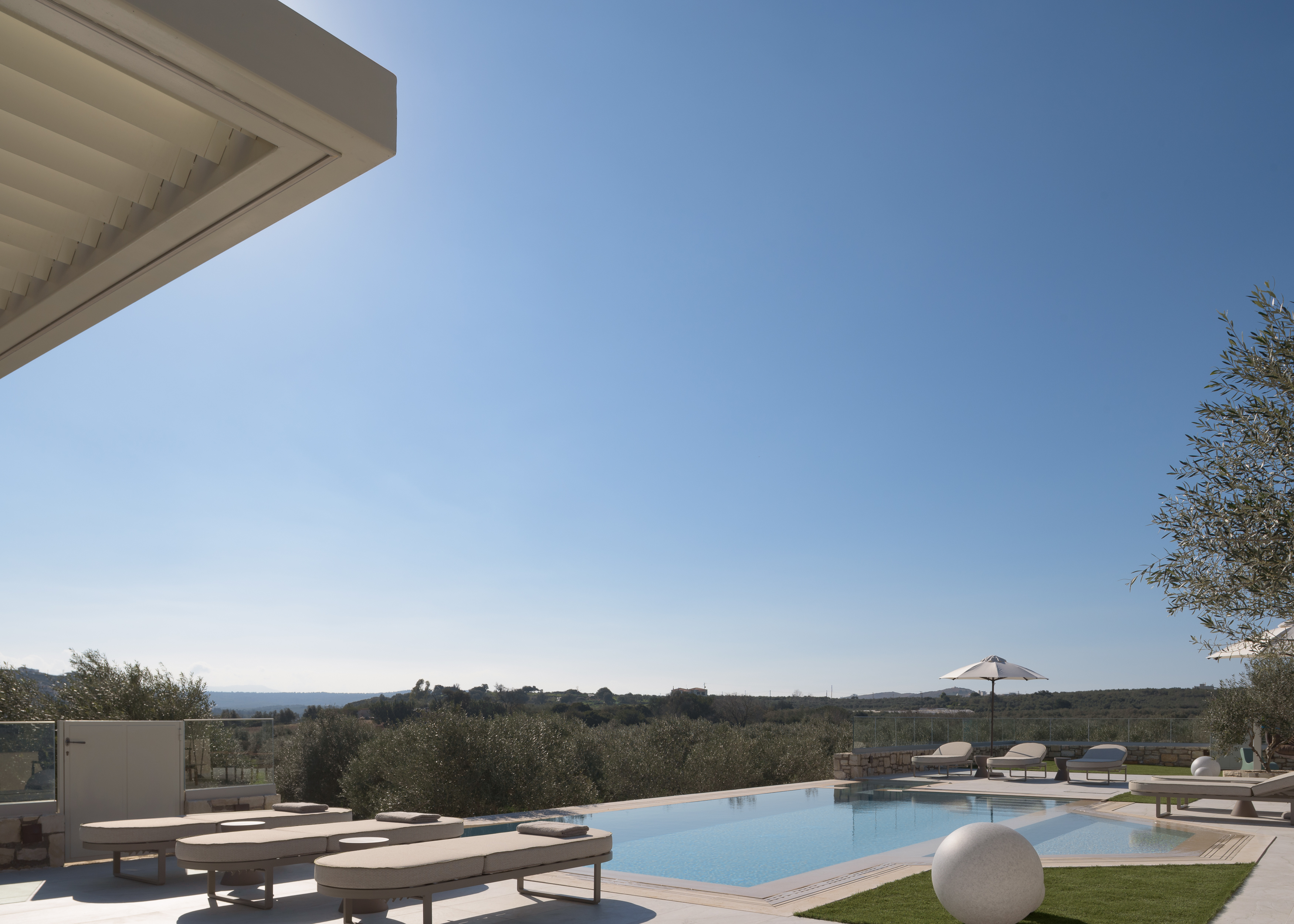 Nestled among whispering olive trees, a sanctuary of serenity.