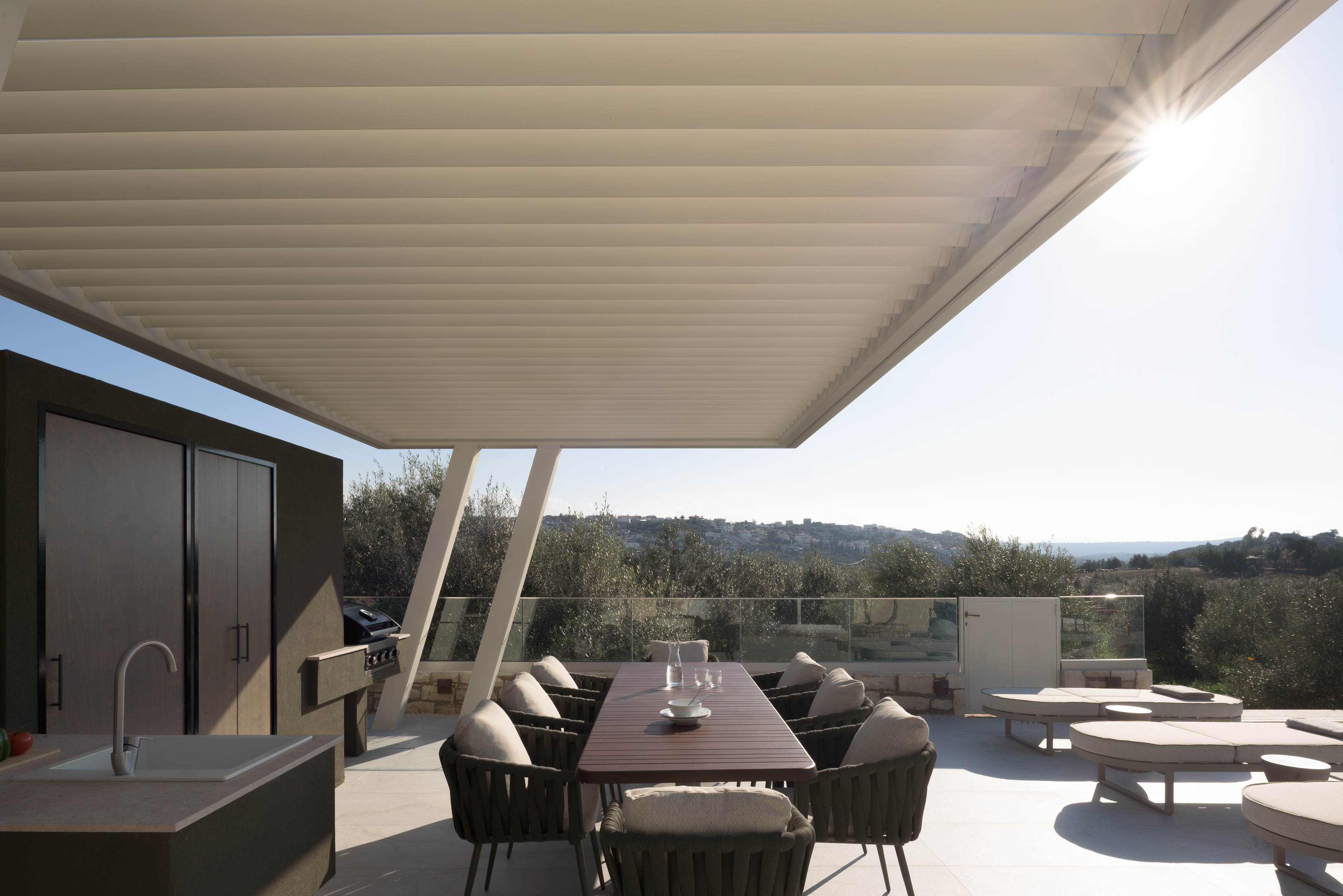 Our outdoor dining area is perfect for family meals and gatherings, with beautiful views and a gas BBQ.
